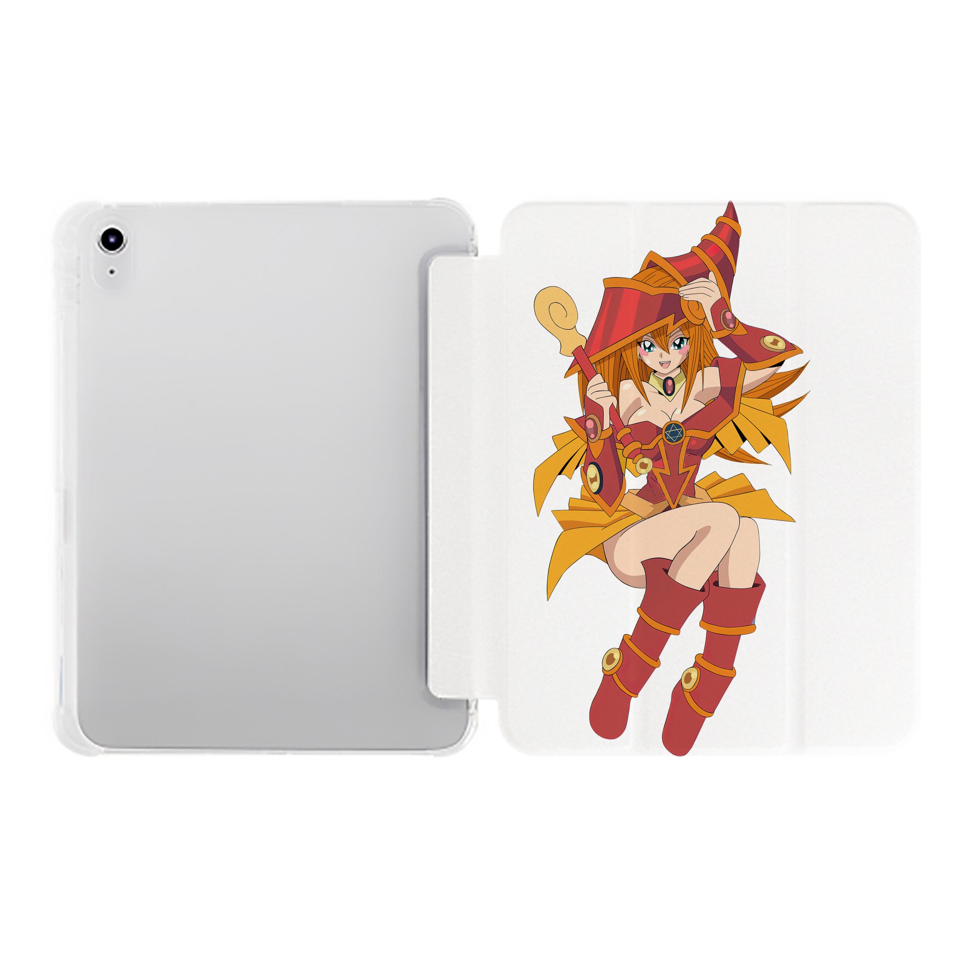 （画像用） 遊☆戯☆王 Yu-Gi-Oh! IPad ケース ペン収納付き 三つ折りスタンド PUレザー×シリコン 対応機種9.5/10.5/10.9インチ